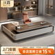 Wolin E0-level high-end boss table, president's table, light luxury modern office desk, office table and chair combination executive table, 2.8-meter table left side cabinet