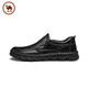 Camel Casual Leather Shoes Men's Business Cow Leather Soft Sole Comfortable Slip-On Men's Shoes P15A297013 Black 40