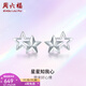 ZLF (ZLF) PT950 platinum stud earrings for women, classic versatile star hollow earrings 1.39g