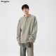 MMOPTOP Retro Henry Collar Sweater Men's Autumn and Winter Warm Loose Casual All-match Knitted Sweater MY109 Light Gray XL