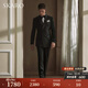 SKARO handmade Milan eye men's light formal double-breasted lapel suit suit groom's wedding wedding dress black suit SKG381A size 42 top trousers size please note