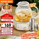 SUPOR all-glass health pot 1L mini 0 metal 0 glue thermostatic pot office home flower teapot 12h heat preservation 24h appointment boiling kettle teapot SW-10Y06