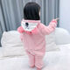 Children's one-piece pajamas autumn and winter thickened velvet warm sleeping bag for boys and girls belly protection plush warm home clothes pink 120
