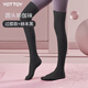 Yottoy yoga socks five-finger stockings professional non-slip sports socks Pilates indoor special calf socks spring and autumn round toe over-the-knee yoga socks-Hepburn black one size