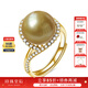 Queen of Pearls South Sea Gold Beads Ring Fashionable Saltwater Pearl Ring Birthday Gift 10-11mm
