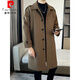Pierre Cardin men's loose mid-length versatile single-breasted woolen coat new autumn and winter comfortable casual windbreaker handsome coat black L
