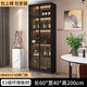 Zhong Zhang Gui Wine Cabinet Light Luxury Solid Wood Sideboard Glass Door Display Cabinet Home Integrated Wall Bookcase New Storage Customized Cabinet 60cm Healthy Particle Board Two-Door Black Comes with Sensor Light (Installation Included)