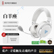 MiSheng Aries Gaming Headset Head-mounted Wired Esports Special Computer Headset Delta Mobile 3.5/USB Interface Virtual 7.1 Sound Effects Sound Card Noise Reduction Microphone USB Interface Snowy White - Free Headphone Stand - Integrated Nebula Sound Card Chip