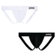 3D picture Menunderwearpump sexy men's double underwear cotton low-rise men's thong black M