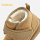Balabala children's shoes children's snow boots boys and girls short boots thickened and velvet 2025 new winter boots with Velcro