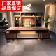 New Chinese style solid wood boss desk with side table North American executive desk executive desk light luxury and simplicity black walnut 2.0m desk