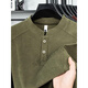 Qiangying Xinxin light luxury men's double-sided German velvet bottoming shirt men's Henry trendy versatile long-sleeved T-shirt stand-up collar sweatshirt green 3XL 175-200Jin Jin equals 0.5 kg