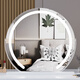 Shantou Lincun makeup mirror with light semi-circle lamp with desktop desktop rotatable fill-light smart vanity mirror touch control beauty mirror rotating semi-circle lamp with black 40cm rechargeable