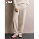 FILA couples knitted trousers 2025 new velvet casual sweatpants men's loose cuffed sweatpants women's official flagship F51W539604FBK black women's model S
