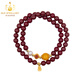 Bailuoqi Xiangxi original ore cinnabar bracelet double circle multi-turn southern red beeswax pearl multi-treasure bracelet for women 6mm beads