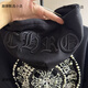 Chrome Heart CH Sanskrit Horseshoe Thousand Needle Embroidery Hooded Sweatshirt Heavy Cotton Plus Velvet Thickened Sweatshirt Top Edition Horseshoe Heavy Sweatshirt Black S Size 80-100Jin Jin is equal to 0.5 kg