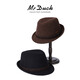 Mr DUCK woven light pure wool comfortable foldable top hat thickened quilted warm gentleman's hat men's winter jazz hat shadow black (100% merino wool)-MW562103 L (suitable for 57-58cm head circumference)
