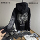 Chrome Heart CH Sanskrit Horseshoe Thousand Needle Embroidery Hooded Sweatshirt Heavy Cotton Plus Velvet Thickened Sweatshirt Top Edition Horseshoe Heavy Sweatshirt Black S Size 80-100Jin Jin is equal to 0.5 kg