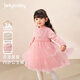 JELLYBABY lace collar mesh princess dress 25 new winter style girls splicing mesh dress middle child