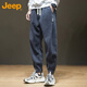 JEEP Casual Pants Men's Autumn and Winter Sweatpants Men's Sports Pants Extra Large Loose Chenille Pants Men's Pants Gray XL