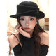 Zhunwu Qianjin top hat women's hat autumn and winter 2025 new woolen fisherman hat felt hat basin hat winter hat Hepburn style elegant French Qianjin style curled black top hat