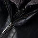 FEEKEKE international first-line luxury brand leather jacket men's sheepskin detachable hood lapel middle-aged thickened warm leather black one size fits all 175/92A