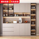 Aimuge sideboard high cabinet against the wall integrated modern simple light luxury guest restaurant home multi-functional wine cabinet storage storage cabinet khaki-style 6 160*40*220cm