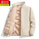 Woodpecker Jacket 2026 winter new style plus velvet thickened polar fleece loose stand-up collar sherpa lining jacket classic black men's L female 95-110 Jin Jin equals 0.5 kg / male 110-120 Jin Jin equals 0.5 kg