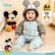 Disney winter children's clothing for boys and girls cartoon casual warm down jumpsuit hooded blue gray 73cm