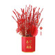 Silver willow real flowers, fresh branches, New Year's Eve flowers, red dried flowers, blessing bucket, silver willow, hydroponic plants, flowers, living room interior decoration, high-quality A-grade silver willow festive red 45 cm, 50 pieces + 2 small lanterns