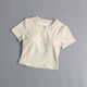 Yoga tops for women, summer fitness clothes, Pilates suits, 2024 new style short-sleeved with chest pads, ivory white S (95Jin Jin is equal to within 0.5kg)