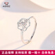Aido Diamond pt950 platinum flower ring for women, fashionable and versatile platinum live ring gift for wife, weight 2.2-2.4 grams + delivery certificate + rose gift box