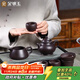 Gold inlaid jade purple sand pot set Kung Fu tea set tea gift box Yixing raw ore semi-handmade Fan Linqiang Pan pot