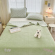 Xushansi's new one side pure cotton one side velvet bed cover double-sided winter tatami baby velvet sheets plus velvet milk velvet four seasons small green grid-green 150cm*200cm bed cover single piece