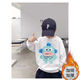 Han Qi Paper Clothes Funny and Interesting Autumn and Winter Clown Fish Paper Long Sleeve Round Neck Sweatshirt Parent-child Clothes for Children Clown Fish#White#No Velvet 110 Children's Clothes