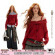 UNIFREE Pure Desire Gentle Wool Sweater Women's 2025 Autumn and Winter New One-shoulder Sweet and Age-Reducing Red One Size