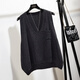 Sibaishe Sleeveless Vest 2025 Autumn New Style Women's Commuting Simple Pocket Pullover Covering Flesh Slimming Top