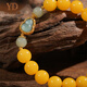 Italian natural Russian beeswax bracelets for women collectible chicken fat gold inlaid jade gourd original light luxury national style bracelet 10mm flawless chicken fat honey (with certificate)
