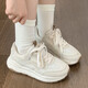 Winter new lightweight thick-soled sports shoes for women 2025 new Chinese chic casual running dad shoes beige upgraded version 35 rapid delivery within 24 hours