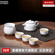 Jingdezhen tea set ceramic porcelain mutton-fat white jade Kung Fu tea set complete set of high-end household gifts for elders mutton-fat jade white porcelain tea set