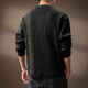 Bmuvlss high-end men's high-end old money style Henry collar sweater for men 2025 autumn and winter new loose lazy style sweater for men carbon black M suitable for 100-120Jin Jin equals 0.5 kg