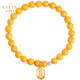 La Yun Feiyin original stone amber beeswax bracelet for women's birth year gift chicken oil yellow bracelet for girlfriend, wife, mother, birth Buddha heart mantra (rabbit) bead sutra 8mm