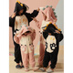 COMIC SOUL Big Bear two-piece pajamas, autumn and winter parent-child clothing for a family of three, coral velvet thickened children's home clothes for four people SDM81101 Brown Bear one-piece toilet zipper style 100 cm (8 sizes suitable for 90-103cm)