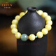 Layun Feiyin Collection Grade Raw Mineral White Flower Beeswax Bracelet for Women Russian Material Jasper Cat's Eye Green Pine Accessories Round Beads Light Luxury Hand Jewelry Collection White Flower Beeswax 10-11mm (Now purchased and inspected for delivery within 72 hours)