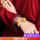 GONMCEAN amber beeswax chicken fat yellow round beads single circle multi-treasure bracelet Pixiu accessories Laomi bracelet women's gift 8.5 mm