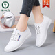 Pecker Leather Chaussures blanches pour les femmes en printemps et automne Sole plate chaussures simples softs semelles chaussures en cuir décontractées chaussures de planche polyvalente 719 noir 37
