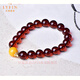 Layun Feiyin Blood Amber Bracelet Wine Red Women's Single Circle Chicken Oil Yellow Old Beeswax with Beads No Baking Worry-Free 10mm Blood Amber