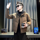 Jason's trendy brand handsome workwear down jacket men's winter thickened stand-up collar cotton jacket 2025 new men's winter jacket F122 coffee color M recommended 95-110Jin Jin equals 0.5 kg