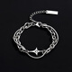 MZMZ platinum double layer bracelet for boys pt950 platinum trendy versatile high-end Valentine's Day birthday gift for boyfriend when/next day delivery - light luxury starburst double layer necklace 18+5cm