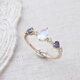 Fat Donglai's same style tanzanite ring Japanese niche same style natural moonstone water drop with high temperament open adjustable ring